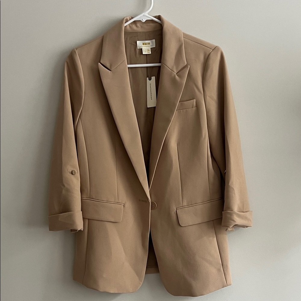 Maeve Anthropologie Camel Blazer with Button Detail